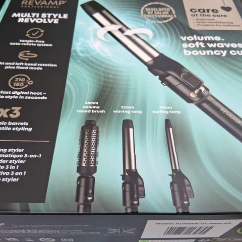 BOXED REVAMP PROFESSIONAL MULTI STYLE REVOLVE 3 IN 1 ROTATING STYLER