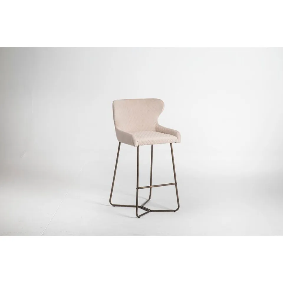 BOXED FALLS 69CM CREAM UPHOLSTERY BAR STOOL