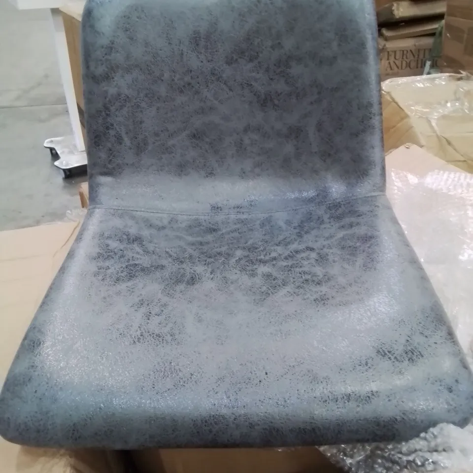 BOXED PAIR OF GREY FABRIC UPHOLSTERED DINING CHAIRS