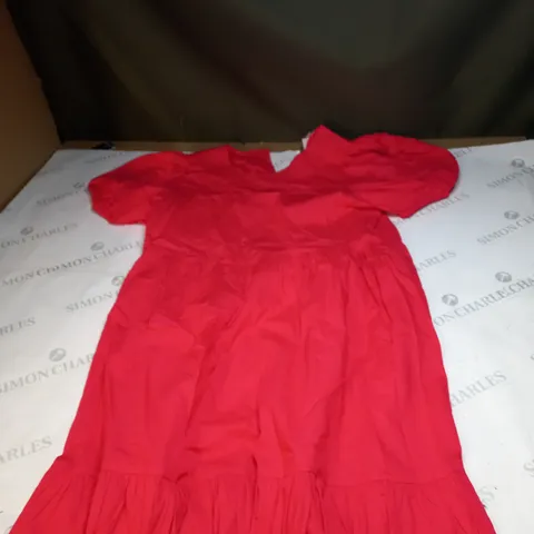 WOMENS OCCASSIONAL EXCLUSIVE PUFF SLEEVE MIDI SMOCK DRESS SIZE L