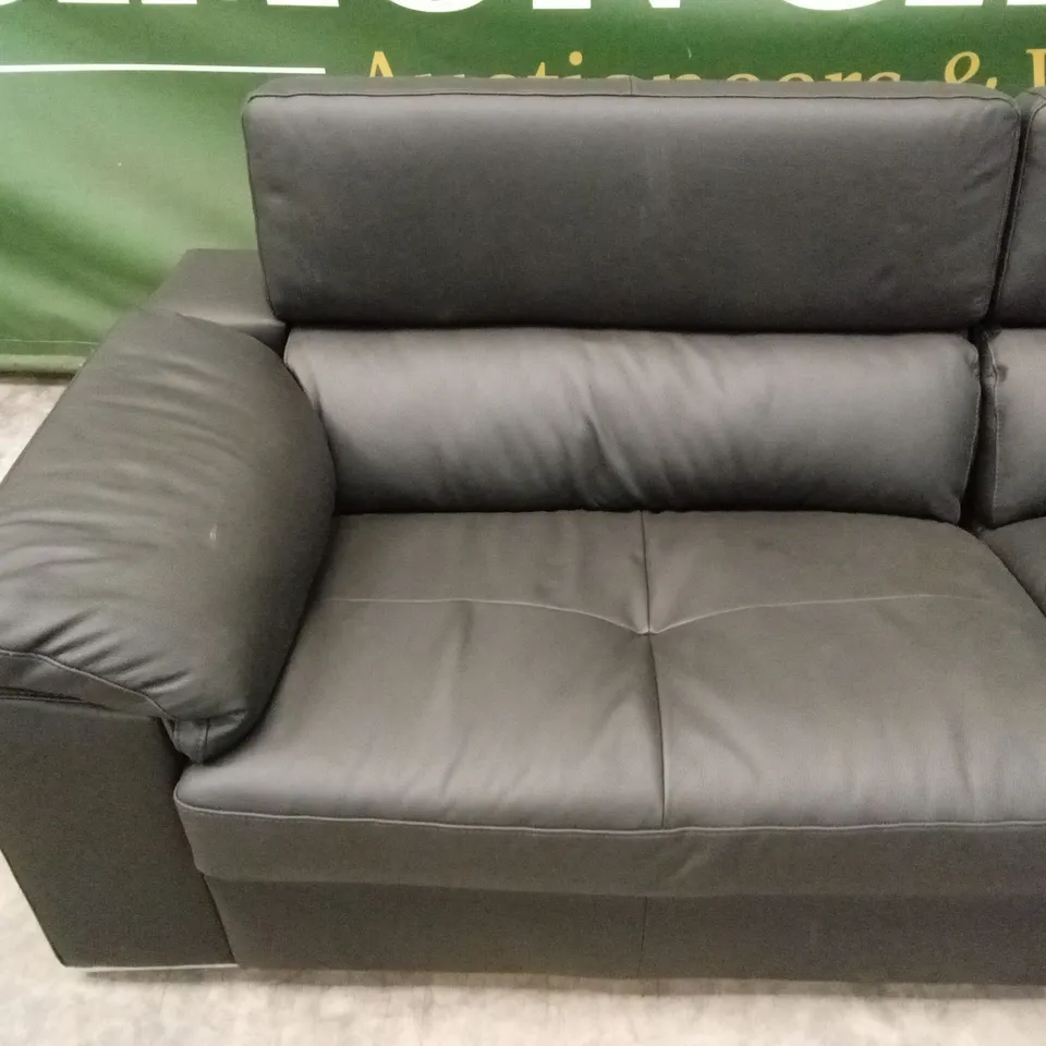 BRADY PREMIUM LEATHER 4 SEATER SOFA - BLACK RRP £1179