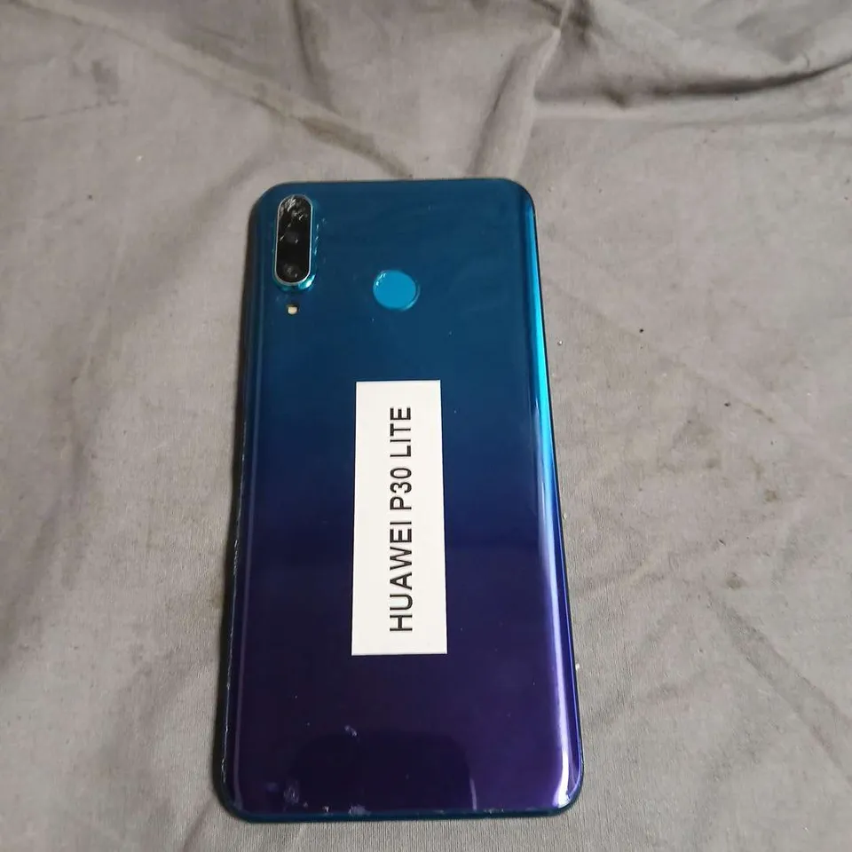 HUAWEI P30 LITE SMARTPHONE - BLUE GRADIENT (CRACKED FRONT SCREEN)