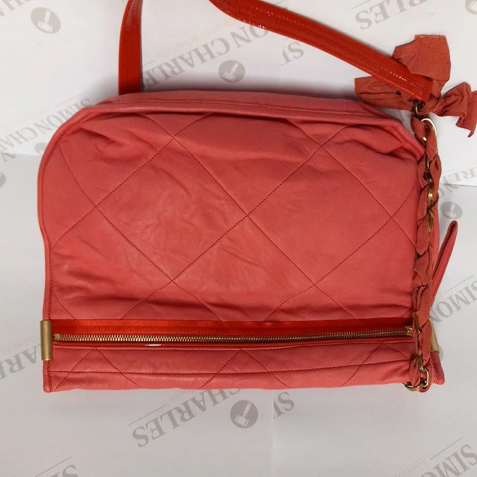 LANVIN AMALIA LAMBSKIN CORAL BAG