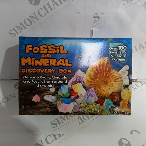 BOXED FOSSIL AND MINERAL DISCOVERY BOX 