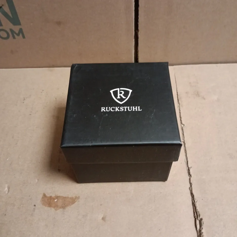 MENS RUCKSTUHL WATCH – BRAND NEW IN BOX – TEXTURED DIAL – RUBBER SPORTS STRAP – 3ATM WATER RESISTANT