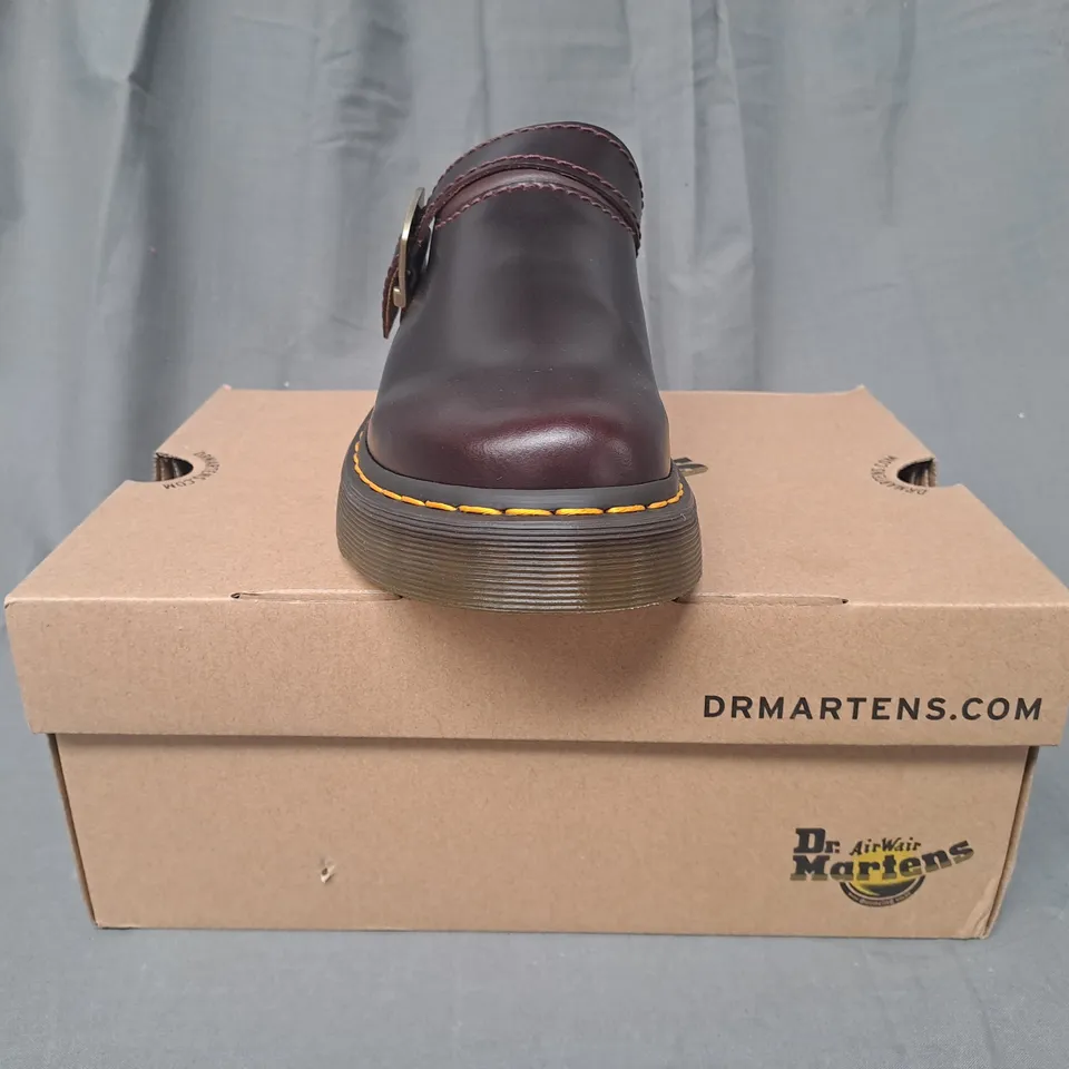 BOXED PAIR OF DR MARTENS LAKETEN SHOES IN DEEP CHERRY UK SIZE 5