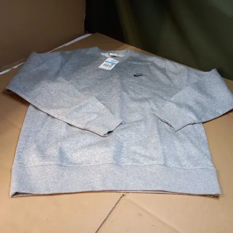 NIKE GREY MARL MENS CREW NECK SWEATER - MEDIUM
