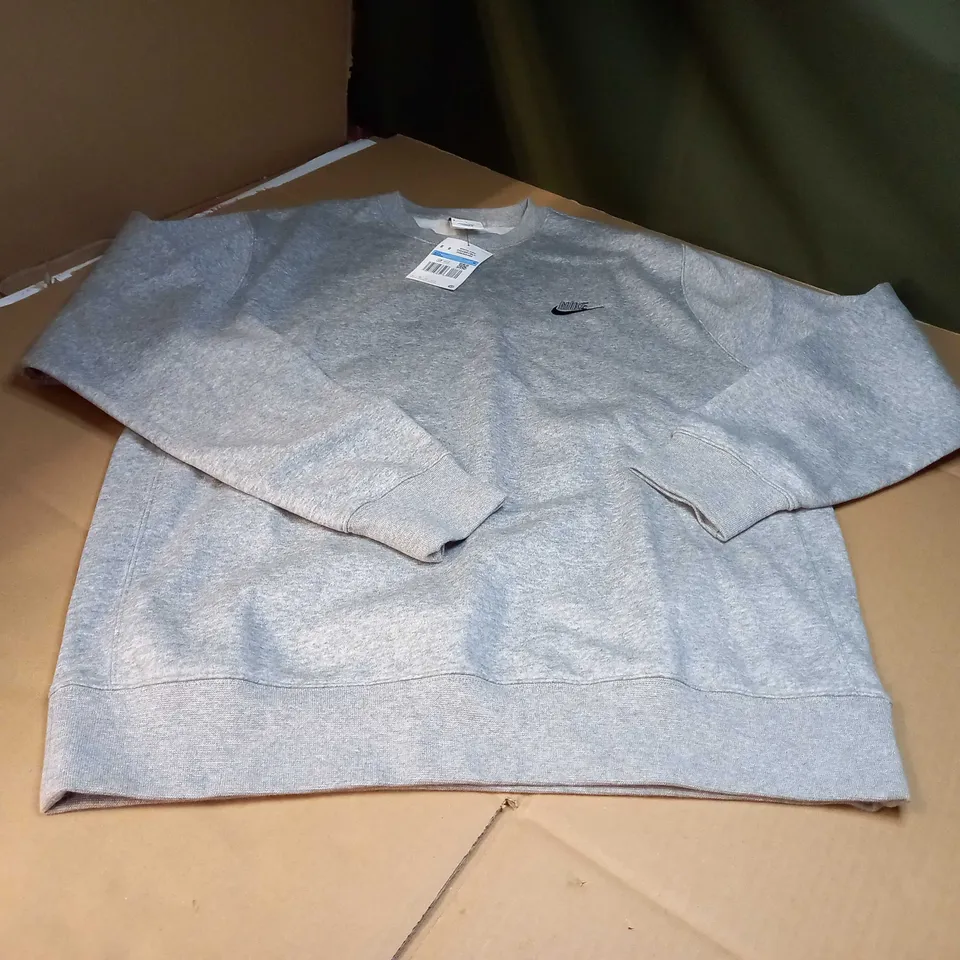 NIKE GREY MARL MENS CREW NECK SWEATER - MEDIUM