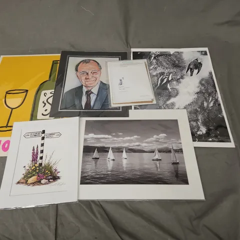 LOT OF APPROXIMATELY 6 ASSORTED ART PRINTS