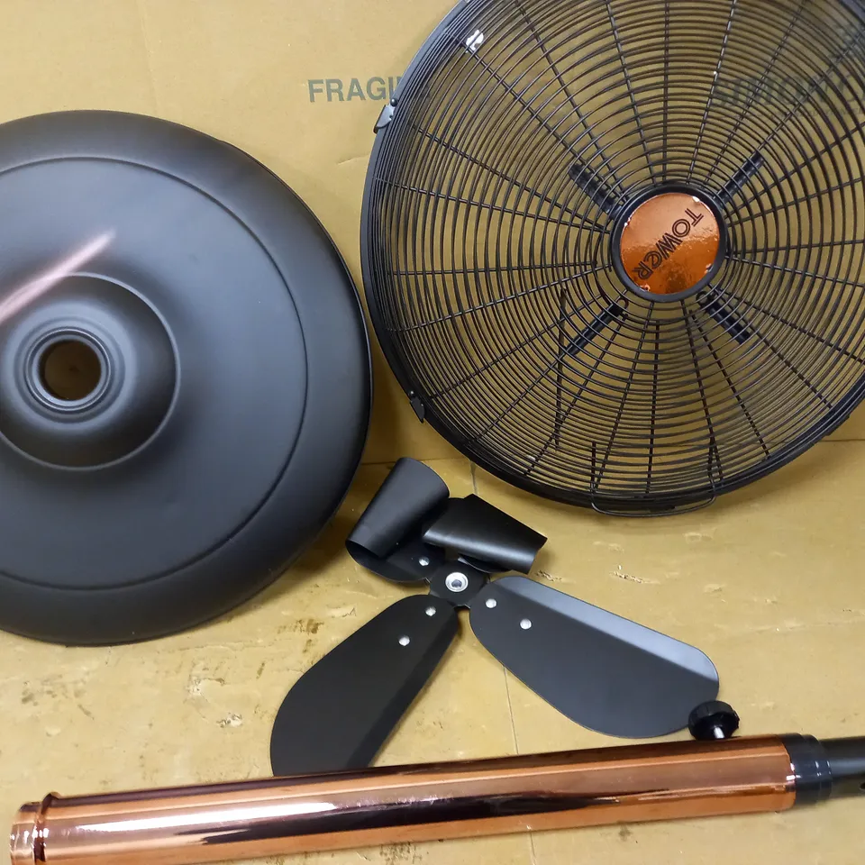 TOWER T643000B CAVALETTO 16” METAL PEDESTAL FAN, 50W, ROSE GOLD AND BLACK