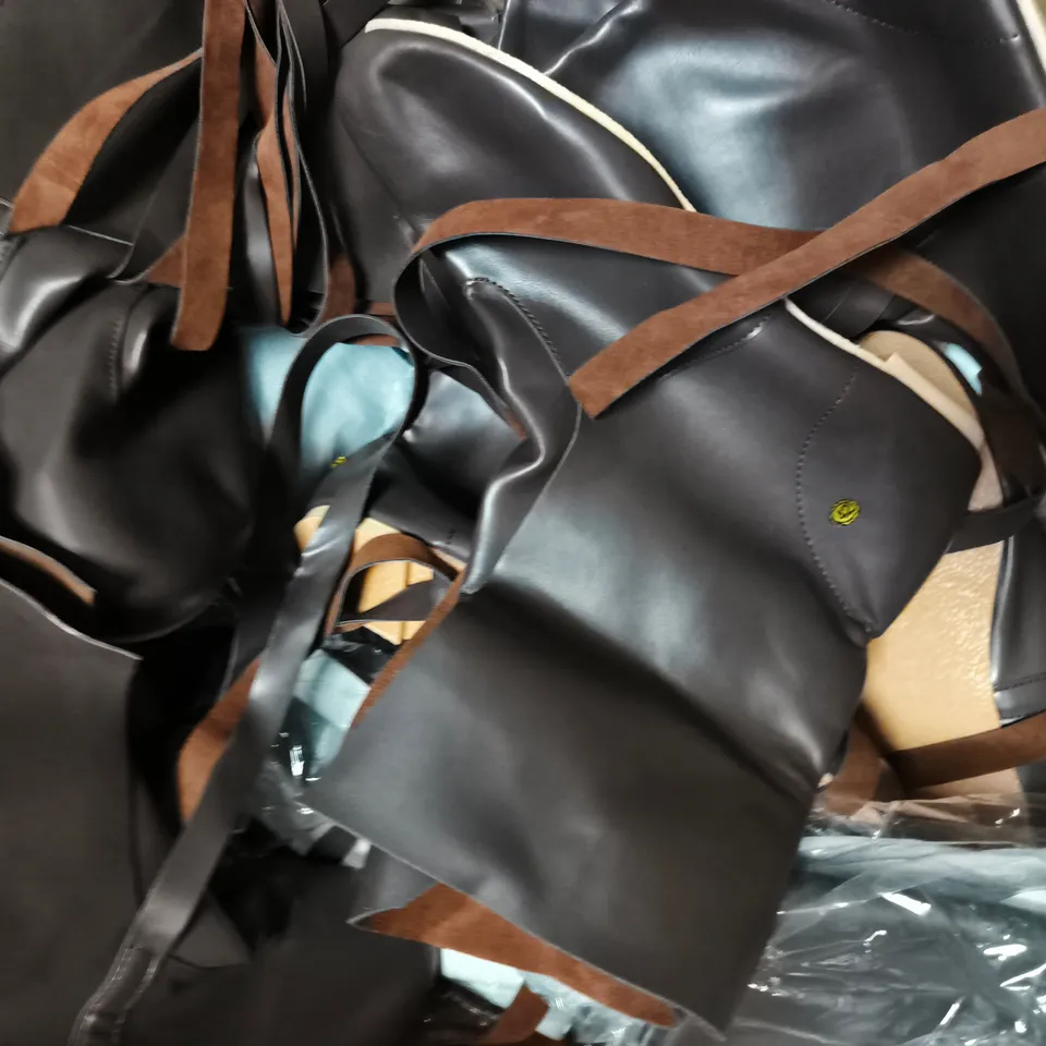 BOX OF APPROXIMATELY 15 ASSORTED PAIRS OF SHOES AND FOOTWEAR ITEMS IN VARIOUS COLOURS, STYLES, AND SIZES - COLLECTION ONLY