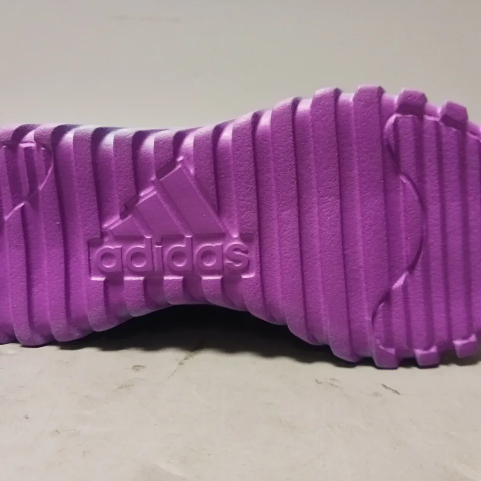 BOXED PAIR OF ADIDAS KAPTIR FLOW KIDS SHOES INJ PURPLE MULTI UK SIZE 12