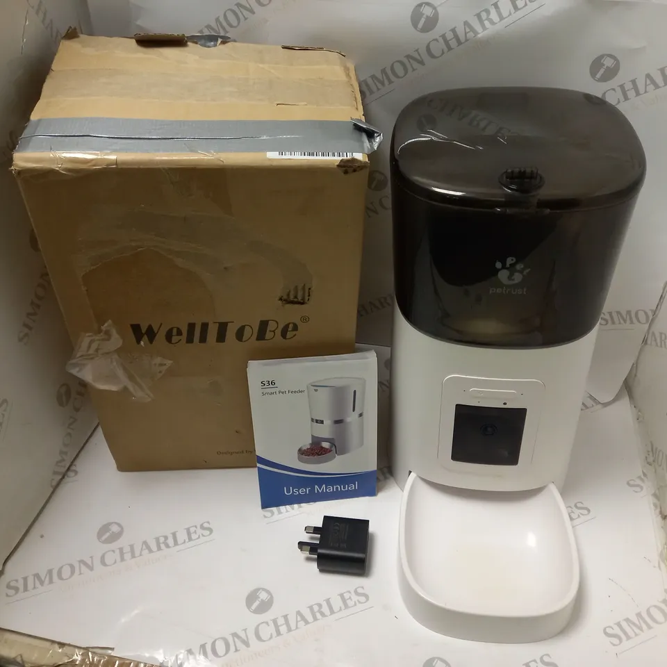 BOXED WELLTOBE SMART PET FEEDER WITH BOWL AND USER MANUAL