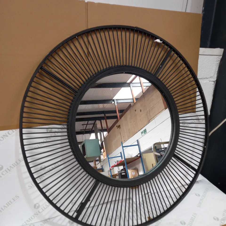 KELLY HOPPEN BAMBOO CIRCULAR MIRROR, BLACK [COLLECTION ONLY]