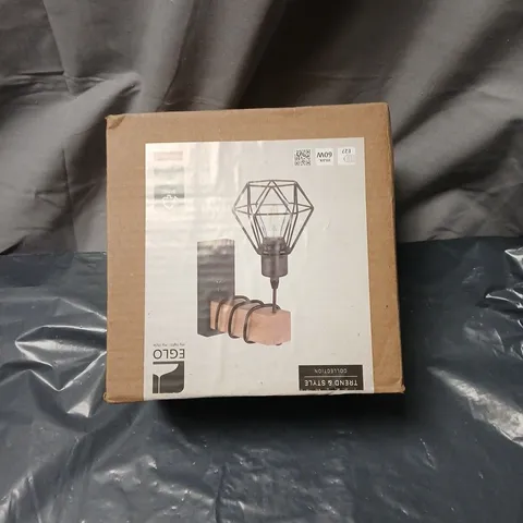 TOWNSHEND 5 EGLO TREND & STYLE PENDANT LIGHT – GEOMETRIC WIRE SHADE WITH WOOD STEM (BOXED)