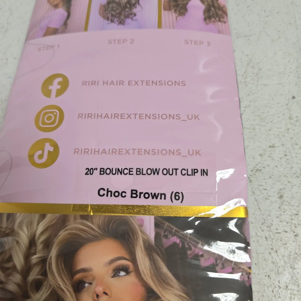 RIRI HAIR EXTENSIONS – CLIP-IN WEFT, 20 INCHES, CHOC BROWN (6 PIECES)