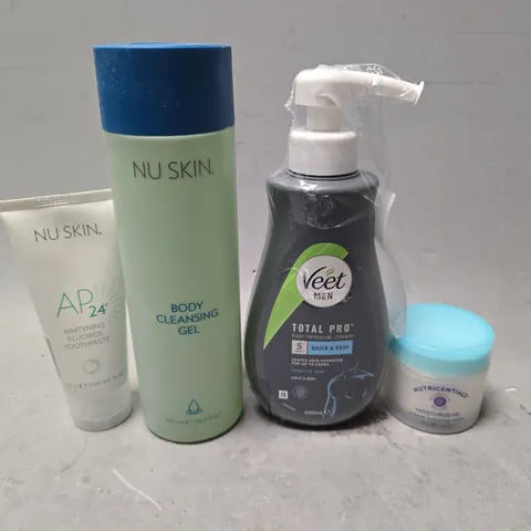 APPROXIMATELY 13 ASSORTED HEALTH & BEAUTY ITEMS TO INCLUDE - NU SKIN BODY CLEANSING GEL , NU SKIN AP 24 WHITENING FLURIDE TOOTHPASTE ETC