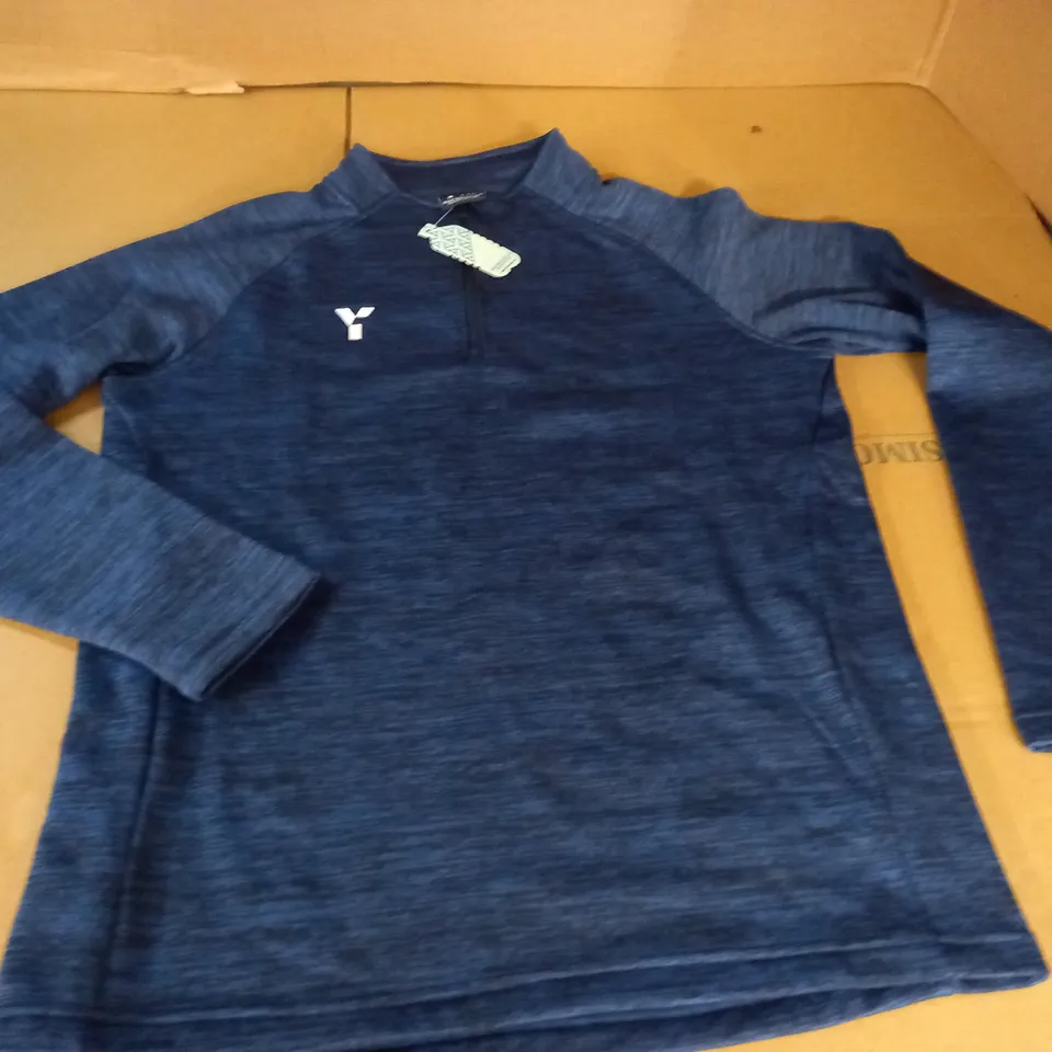 Y1 1/4 ZIP BLUE TOP - M