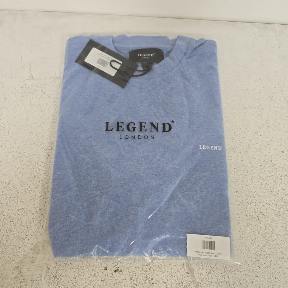BAGGED LEGEND PREMIUM BASICS T-SHIRT INI LIGHT BLUE MARL - L