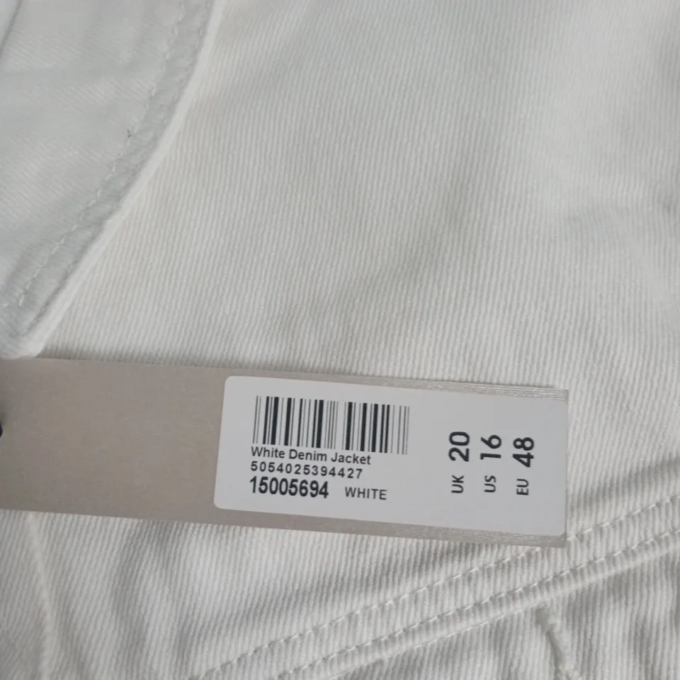 ROMAN WHITE DENIM JACKET – WOMEN'S, UK 20 (US 16, EU 48)