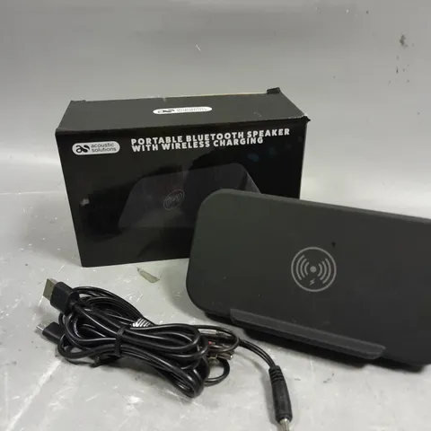 BOXED ACOUSTIC SOLUTIONS PORTABLE BLUETOOTH SPEAKER WITH WIRELESS CHARGING