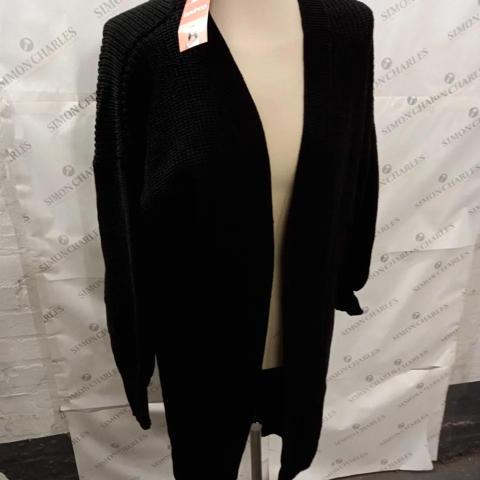 BOOHOO OVERSIZED BALLOON SLEEVE CARDIGAN IN BLACK - S/M