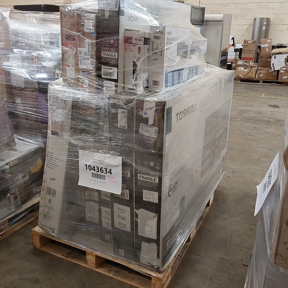 PALLET OF APPROXIMATELY 13 ASSORTED UNPROCESSED RAW RETURN TV'S TO INCLUDE;