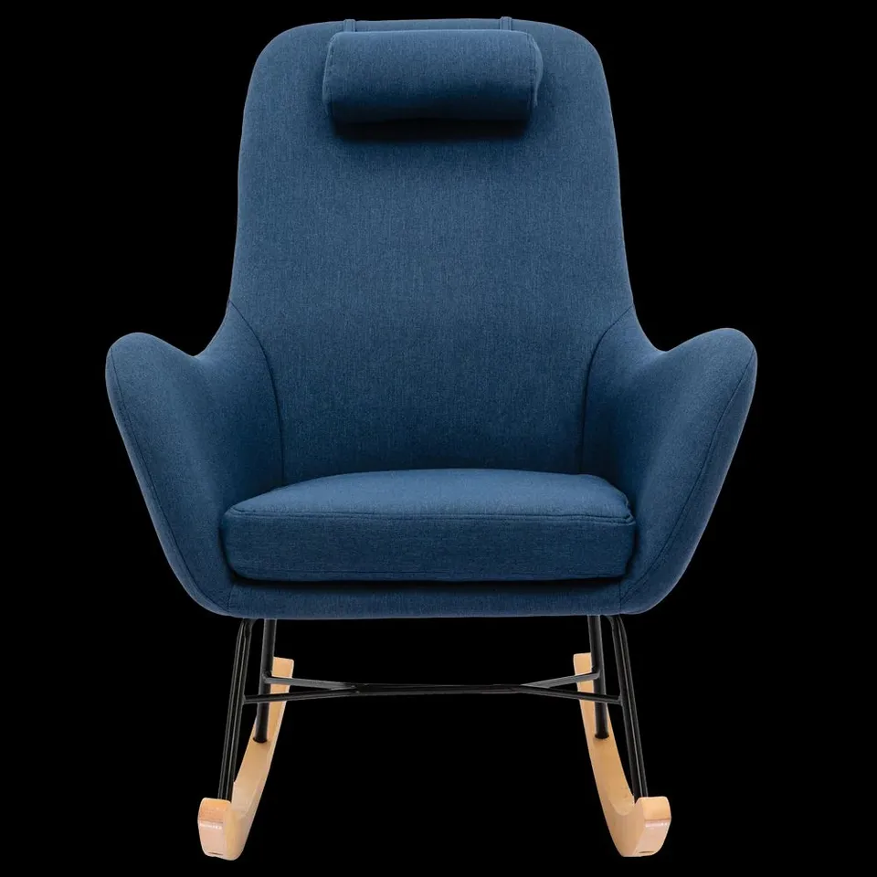 BOXED AXEL ROCKING OCCASIONAL NURSING FABRIC LOUNGE BEDROOM MODERN ACCENT ROCKER CHAIR BLUE (1 BOX)