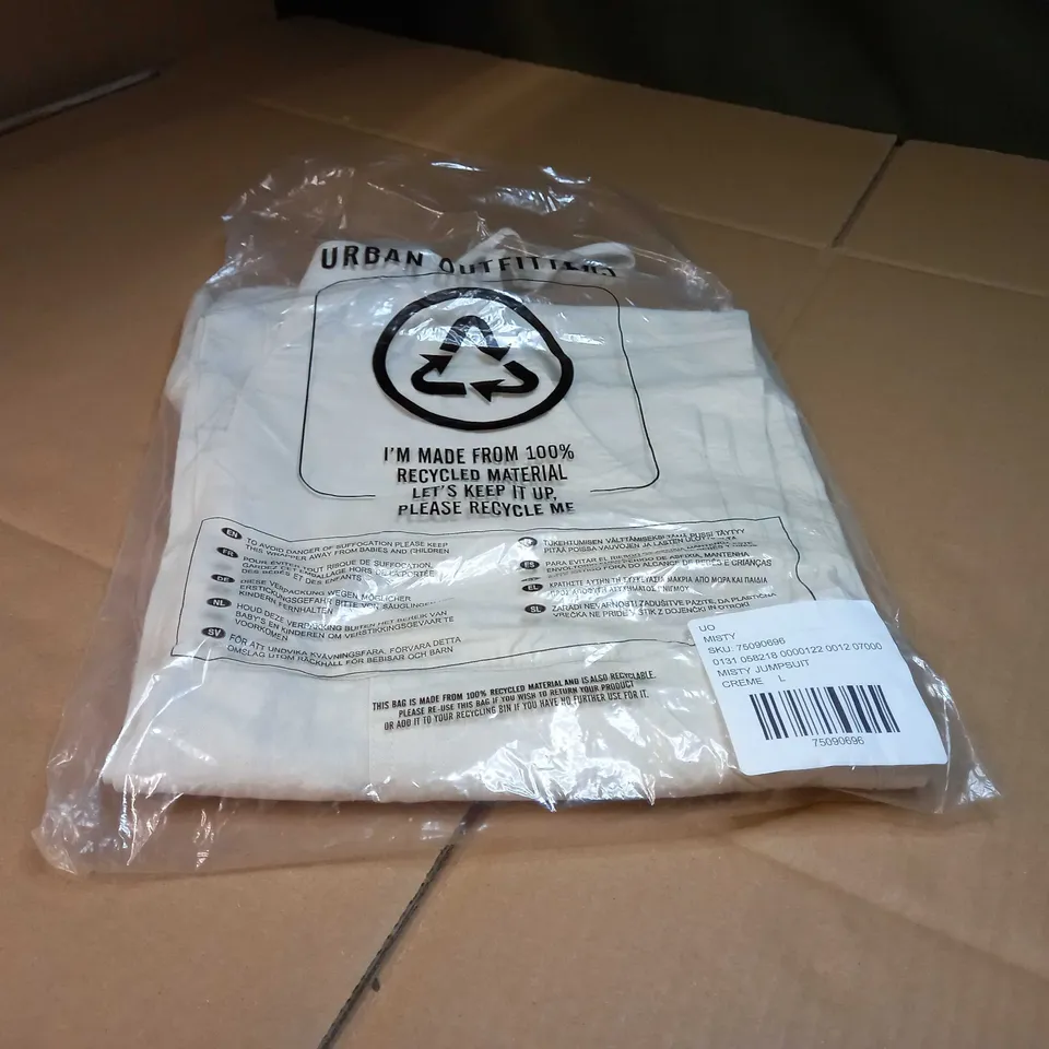 PACKAGED URBAN OUTFITTERS CREME JUMPSUIT - LARGE