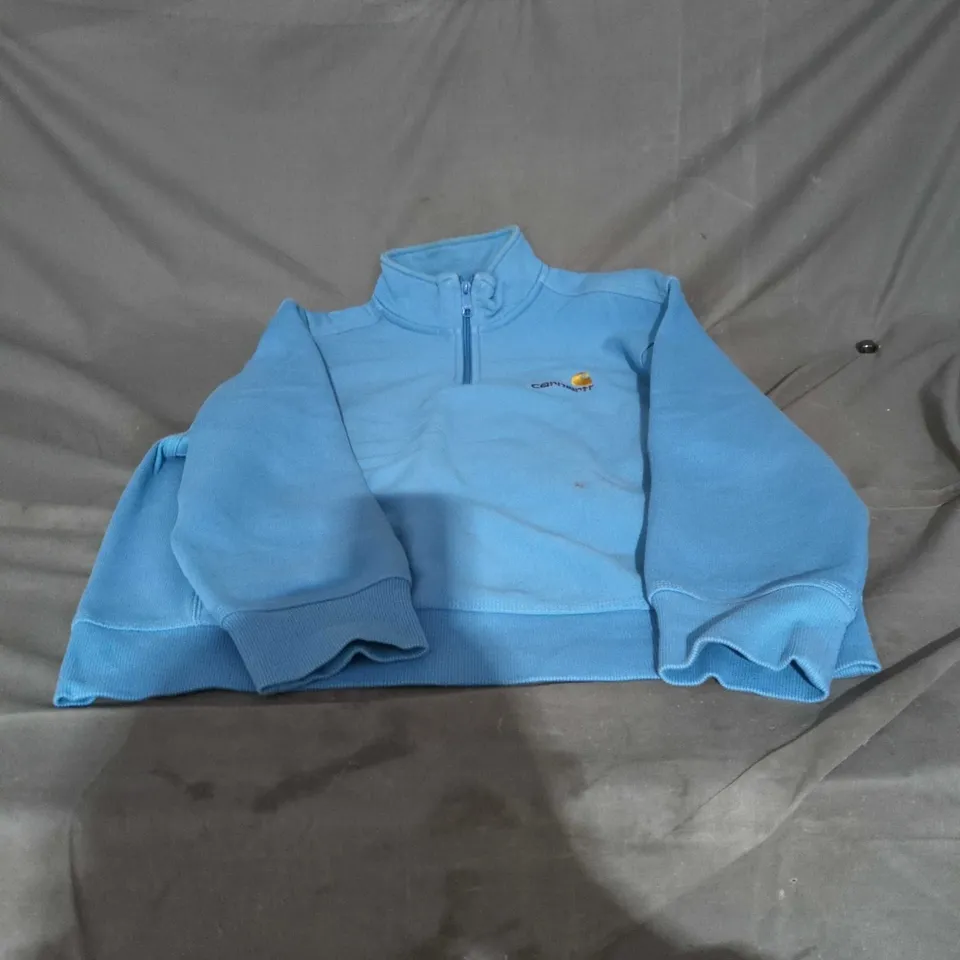 CARHARTT BLUE SWEATSHIRT WITH CHEST LOGO – SIZE S