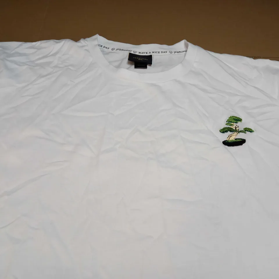 PERCIVAL BONSAI TREE T-SHIRT IN WHITE - XL