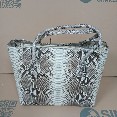 LA MAREY SNAKESKIN LEATHER TOTE BAG 