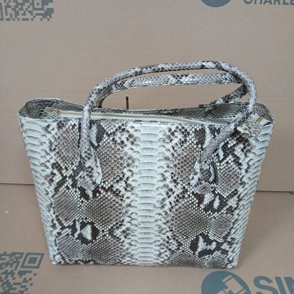 LA MAREY SNAKESKIN LEATHER TOTE BAG 