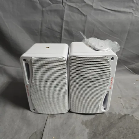GT AUDIO BASS FACE WHITE STEREO SPEAKERS – PAIR (BOX INCLUDED)