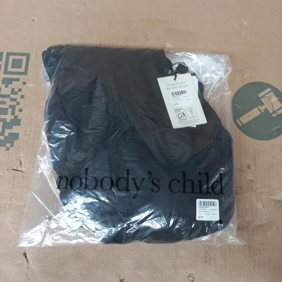 BAGGED NOBODY'S CHILD TYLA MIDI DRESS IN BLACK SIZE UK 12