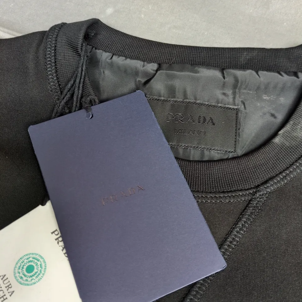 PRADA TECHNICAL FABRIC SWEATSHIRT – BLACK, SIZE M