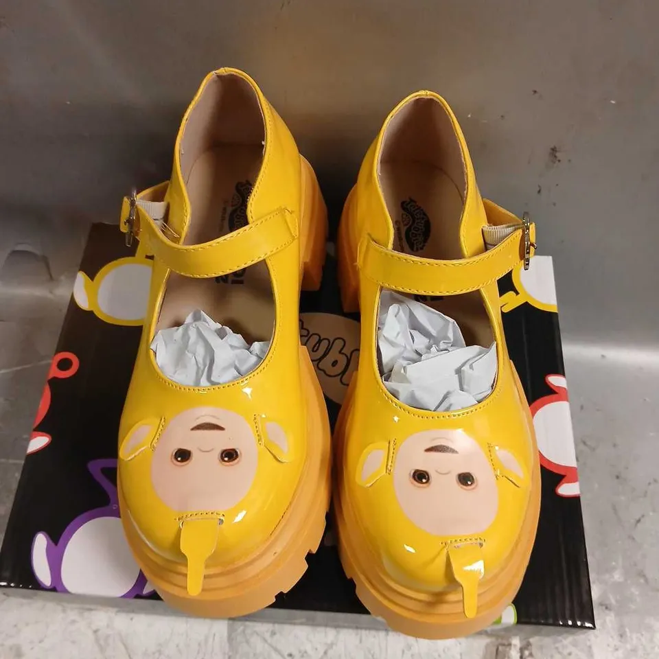 BOXED TELETUBBIES X KOI LA LA TELETUBBIES KIDZ MARY JANES YELLOW SIZE 2