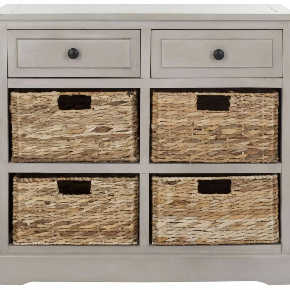 BOXED SAFAVIEH WOODEN STORAGE CABINET - GREY (1 BOX)