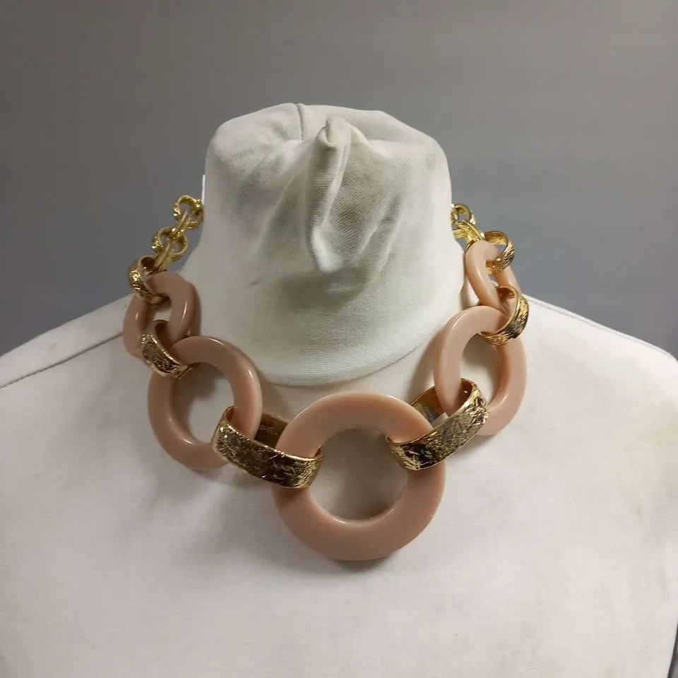 BRAND NEW BROWN PEPPER HANDBAGS JEWELLERY CONNECTION UK NUDE GOLD CHOKER