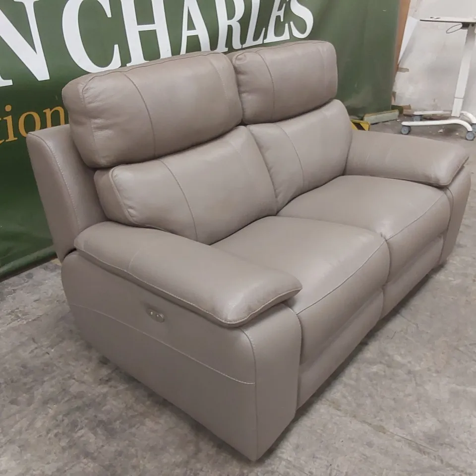 QUALITY DESIGNER ITALIAN MADE PATRIZIO 2 SEATER ELECTRIC RECLINER LEATHER SOFA
