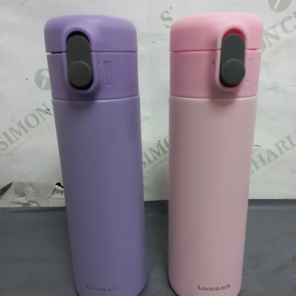BOXED LOCK&LOCK X2 METAL INSULATED BOTTLES IN PINK AND PURPLE