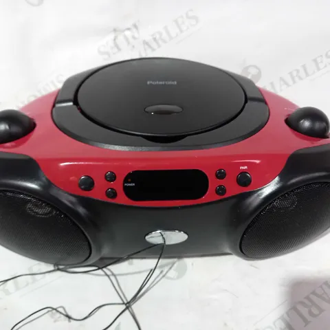 POLAROID BLUETOOTH CD BOOMBOX BLACK/RED