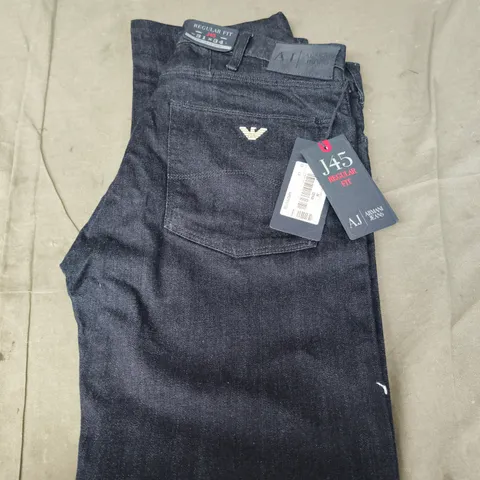 ARMANI JEANS J45 REGULAR FIT JEANS – MEN'S W31/L34, DARK DENIM