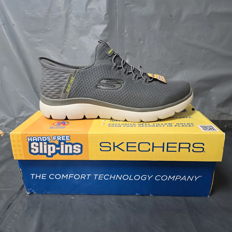 SKECHERS HANDS FREE SLIP-INS MENS TRAINERS - GREY - SIZE 10