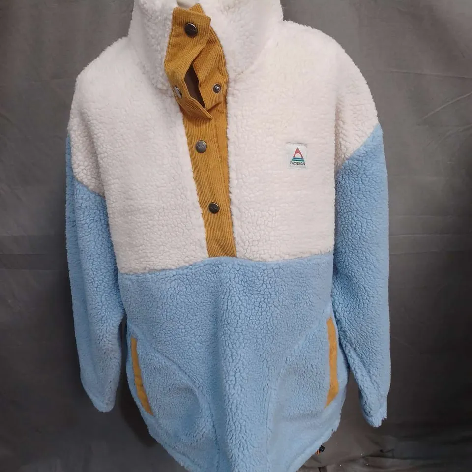 PASSENGER CREATE RECYCLED DEEP-PILE SHERPA FLEECE INBLUE FOG SIZE L