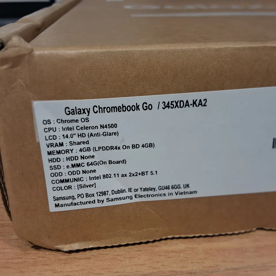 BOXED GALAXY CHROME BOOK GO INTEL CELERON LAPTOP IN SILVER - 345XDA-HA2
