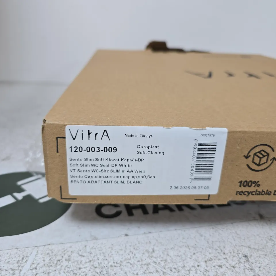 VITRA SENTO SLIM SOFT-CLOSE TOILET SEAT – WHITE, MODEL 120-003-009 (BOXED)