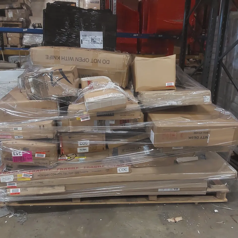 PALLET CONTAINING A VERY LARGE LARGE QUANTITY OF ASSORTED FURNITURE PARTS ECT