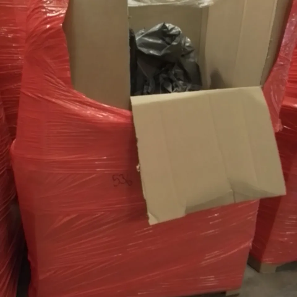 UNPROCESSED PALLET OF ASSORTED ITEMS TO INCLUDE KITCHEN FAUCET, OUTDOOR CLOCK AND BOXED STORAGE UNIT