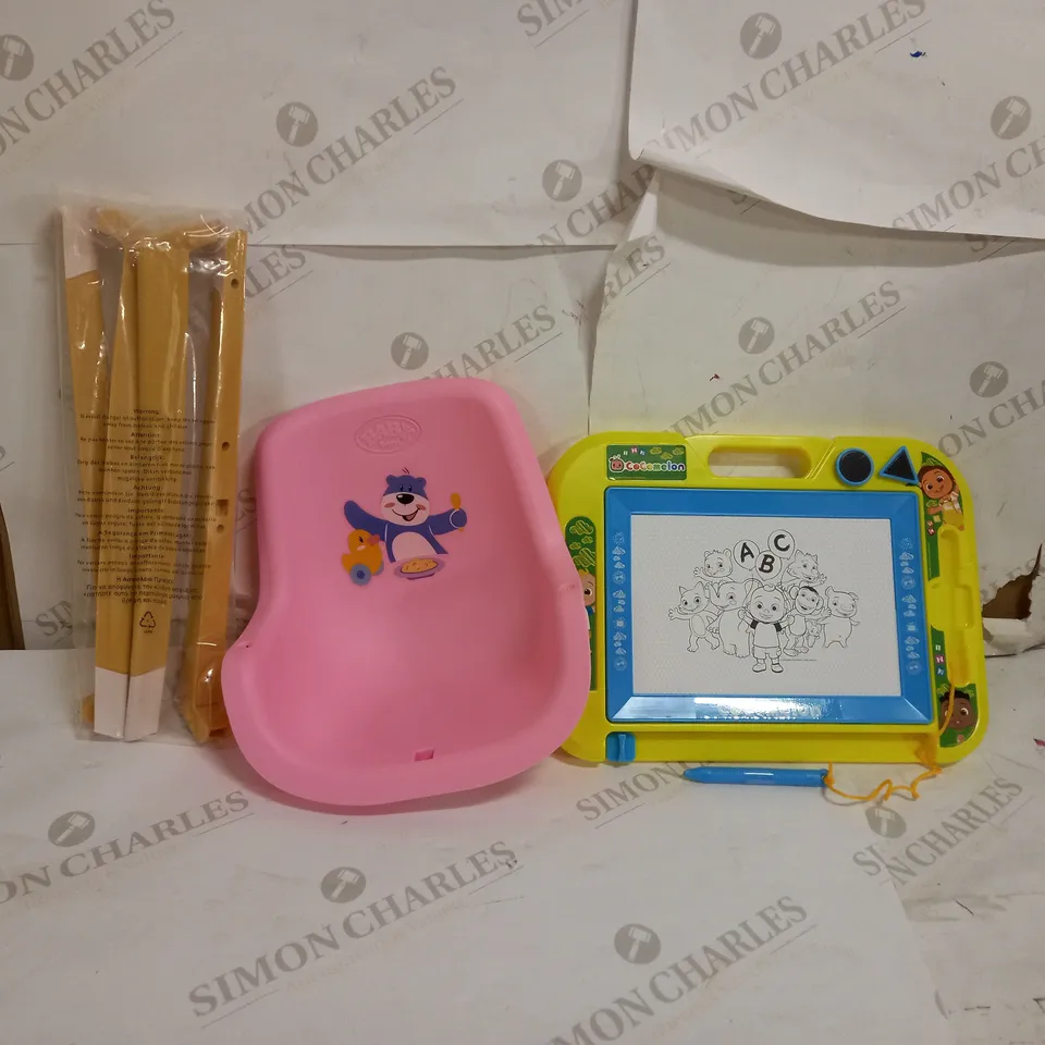 BOX OF APPROX 2 BABY BORN HIGHCHAIR & MAGNETIC SCRIBBLER RRP £28.99